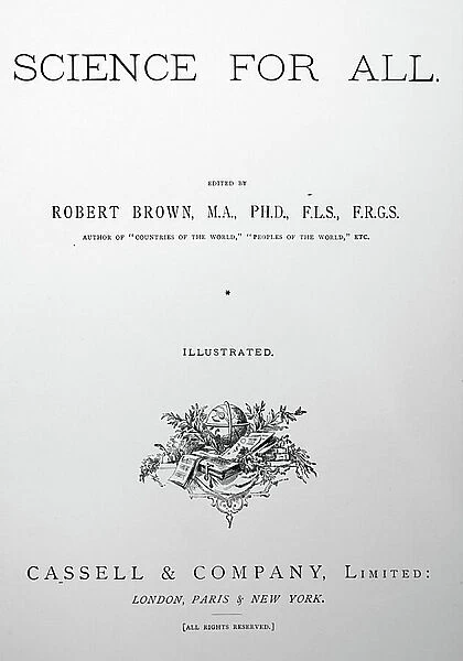 Title page of the first volume of Robert Brown's 'Science for All', 1850