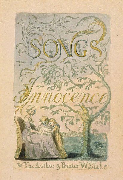 Title Page, plate 2 from Songs of Innocence: Innocence, 1789 (relief etching