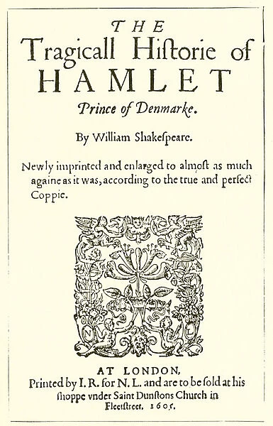 Title page of Shakespeares Hamlet (engraving)