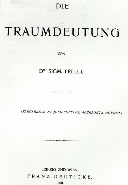 Titlepage to Die Traumdeutung by Sigmund Freud, published in 1899 (print)