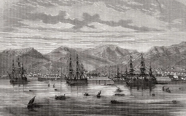 Toulon in the 18th century, from Histoire de la Revolution Francaise by Louis Blanc