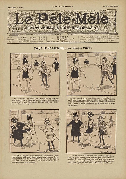 Touts hygienise. Illustration for Le Pele-Mele, 1902 (colour litho)