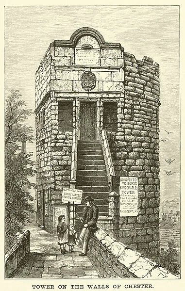 Tower on the walls of Chester (engraving)