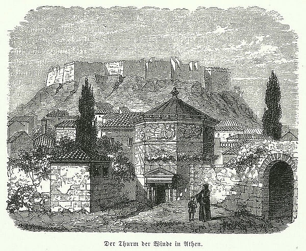 Tower of the Winds, Athens (engraving)