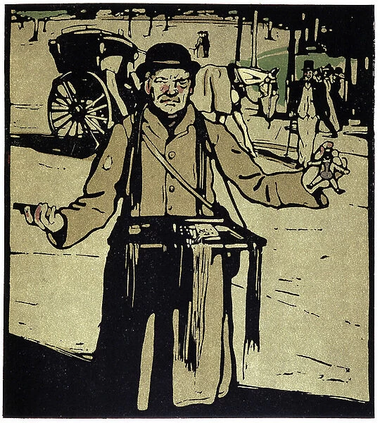 Toy Merchant, London - in 'Types of London', by William Nicholson (1872-1949), ed Floury, 1898