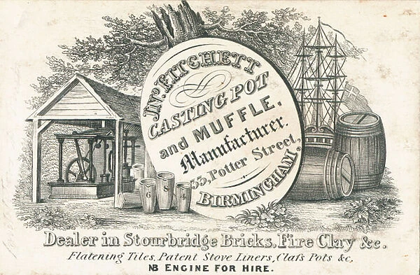 Trade card, Ino Fitchett (engraving)