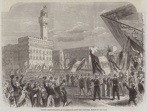 Trades Demonstration at Florence against the Temporal Power of the Pope (engraving)