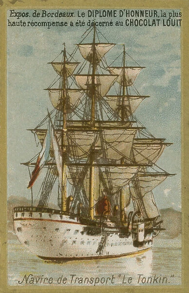Transport ship Le Tonkin (chromolitho)