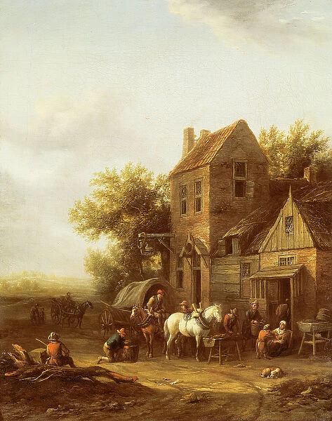Travellers Watering their Horses Outside an Inn