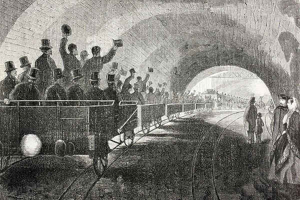 Trial Run Of Train In London Underground In 1862. From El Museo Universal, Published Madrid 1862 ©UIG / Leemage