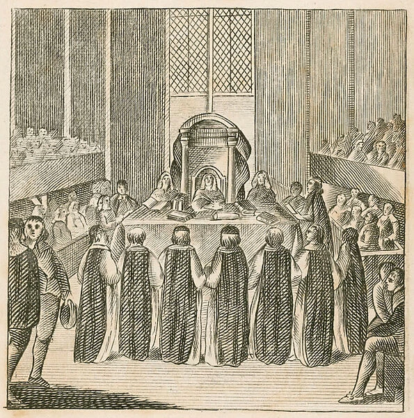Trial of the Seven Bishops, Westminster Hall, London, 1688 (engraving)