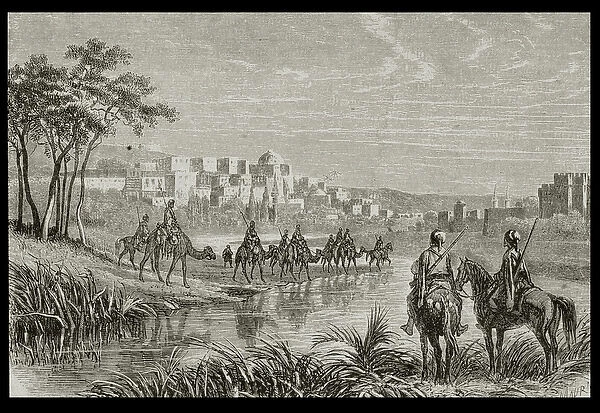 Tripoli in the 1860s, engraved by Charles Maurand (engraving)