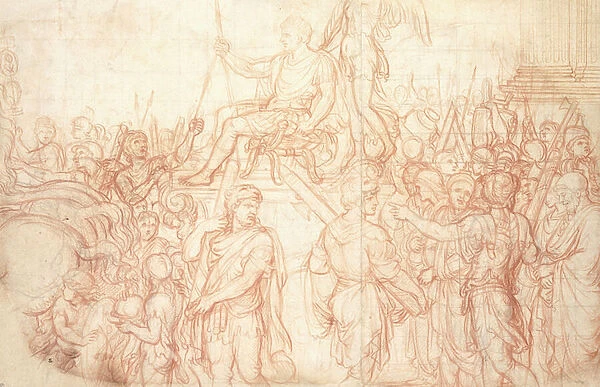 The Triumph of Emperor Constantine, (black and red chalk)