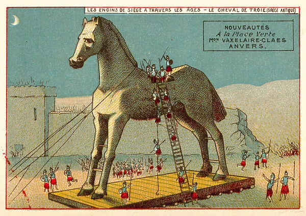 The Trojan Horse (chromolitho)