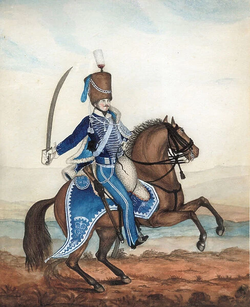Trooper of the 18th Hussars, c. 1815 (w  /  c on paper)