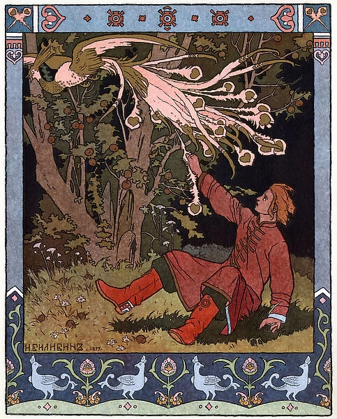Tsarevitch Ivan, the Fire Bird and the Gray Wolf, c. 1899 (lithograph)