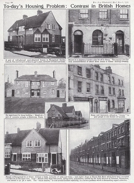 Types of housing in Britain, 1919 (b  /  w photo)