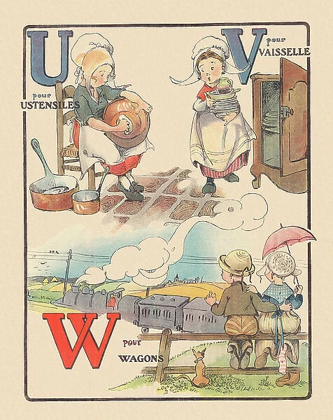 U for Utensils - V for Dishes - W for Wagons, 1920 (illustration)