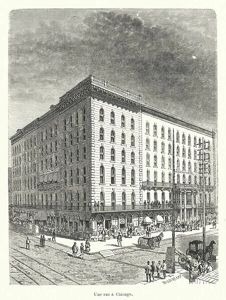 Une rue a Chicago (engraving)