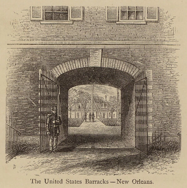 The United States Barracks, New Orleans (engraving)