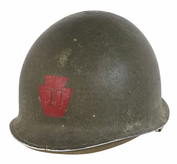United States, M1 Helmet with Captain's bars and insignia of the 28th Division. a