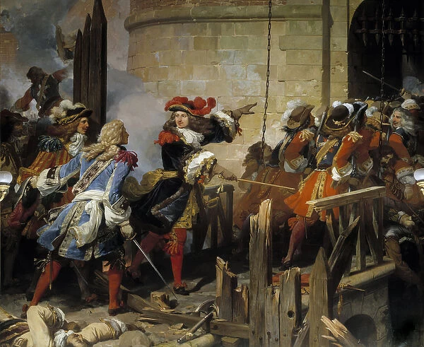 Valenciennes stormed by Louis XIV (1638-1715) on 17  /  03  /  1677 Vauban directs the military