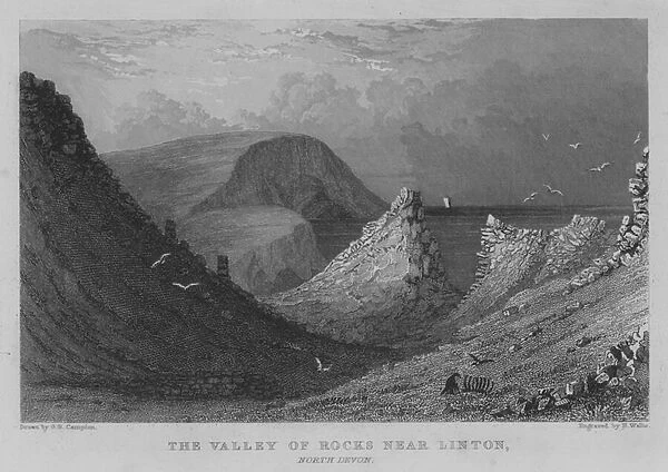 The Valley of Rocks near Linton, North Devon (engraving)