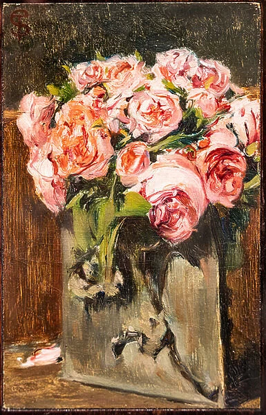 Vase with Roses, 1870 (oil on canvas applied on cardboard)