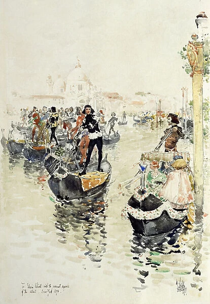 A Venetian Regatta, 1891 (watercolour and pencil on paper)