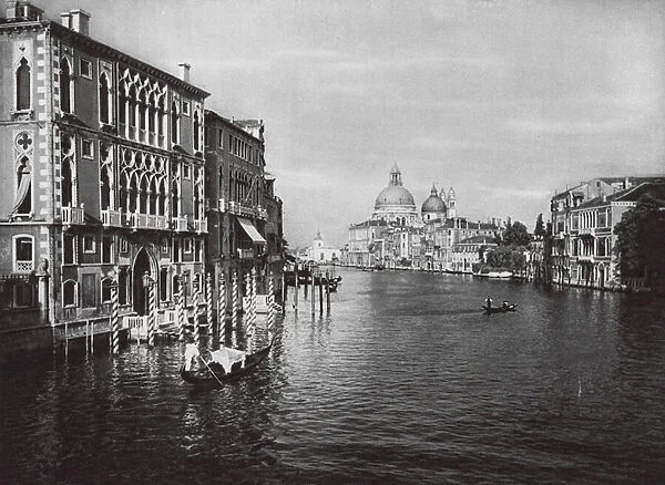 Venezia, Canal Grande cons Maria della Salute; Venice, Canal Grande and Santa Maria della Salute (b  /  w photo)