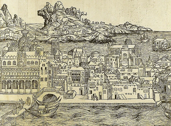 Venice, Italy, Liber Chronicarum (engraving)