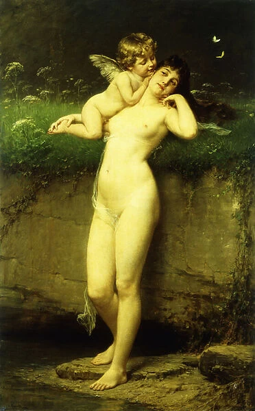 Venus and Cupid (oil on canvas)