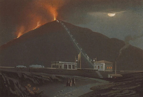 Vesuvius erupting, 1880 (chromolitho)