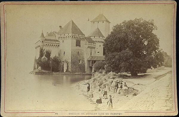 Veytaux: Chateau de Chillon on Lake Geneva, 1875