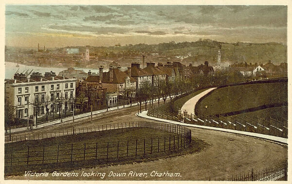 Victoria Gardens and Down River, Chatham (colour photo)