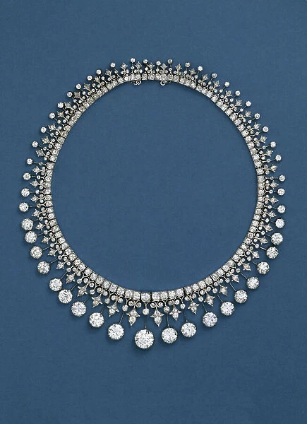 A Victorian diamond fringe necklace, c.1870 (diamond)