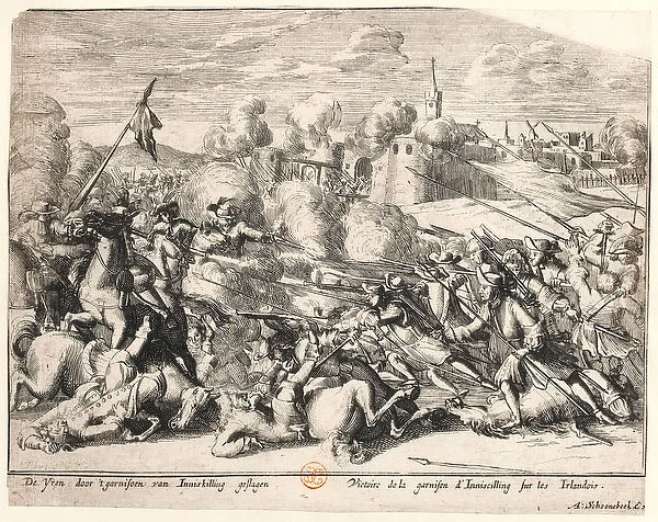 Victory of the Enniskillen Garrison over the Irish in 1689, c. 1691 (etching)