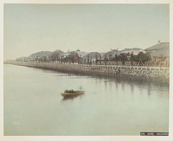 View of the bund in Yokohama - Bund, Yokohama - Japan 1880-1910 - Hand coloured photo