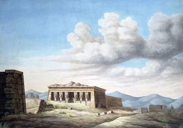 View of an Egyptian Temple, Dendera. Early 19th century (aquatint)