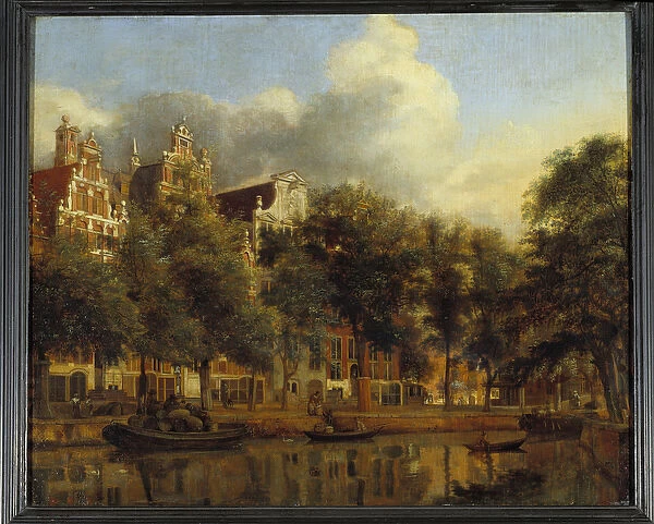 View of the Herengracht in Amsterdam Painting by Jan Van der Heyden (1637-1712)