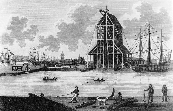 View of Mr Perrys Dock at Blackwall, c. 1789 (engraving)