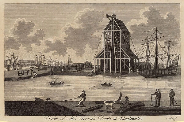 View of Mr Perrys dock at Blackwell (engraving)