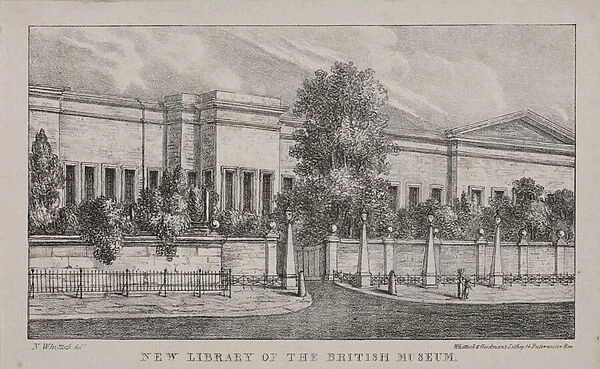 View of the new library at the British Museum, c. 1830 (litho)