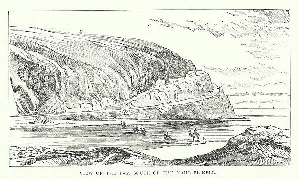 View of the Pass South of the Nahr-el-Kelb (engraving)