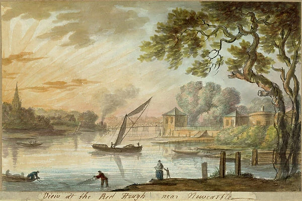 View of the Red Heugh near Newcastle, 1774 (Watercolour and pencil)