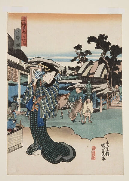 View of Totsuka (Totsuka zu) (colour woodblock print)