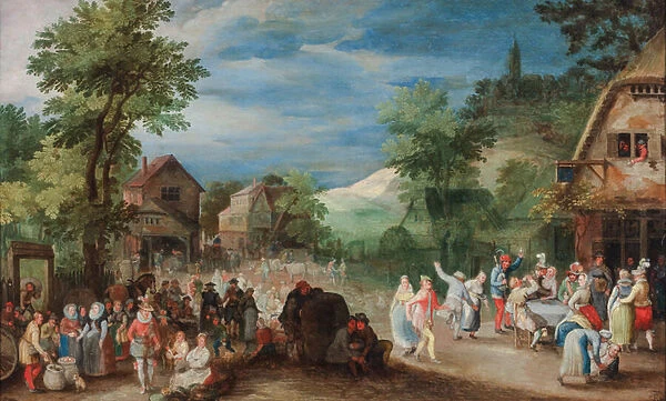 A Village Fair, 1603 (oil on copper)