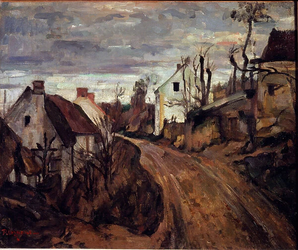 Village road, Auvers. (Oil On canvas, 1872-1873)