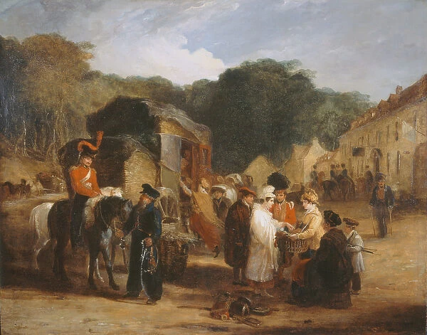 The Village of Waterloo, with travellers purchasing the relics that were found in