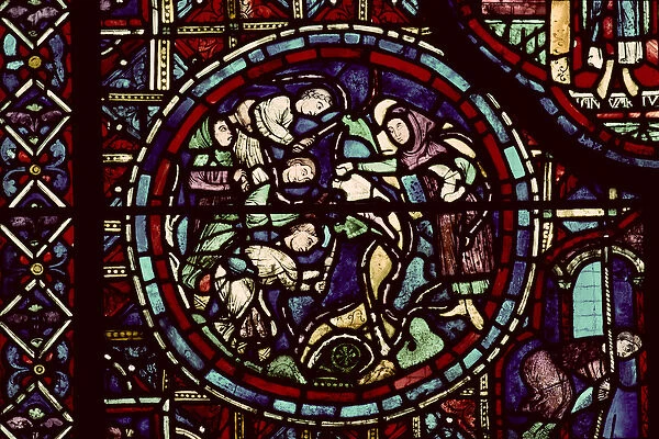 Vintners pruning the vines, 13th century (stained glass)